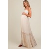 Pinkblush Cream Smocked Open Back Maternity Maxi Dress - 2 of 4