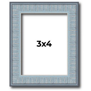 PosterPalooza | Photo Size Textured Blue Picture Frame - UV Acrylic, Foam Board Backing, Hanging Hardware - 1 of 4