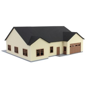 1/64 Tan & Brown Ranch Farm House w/ Opening Garage & Back Deck, 3D Print RW-60B - 1 of 4