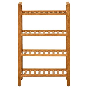 vidaXL Shoe Rack Shoe Storage Organizer Shoe Shelf for Closet Solid Oak Wood - 19.7" 31.5" - 1 of 4