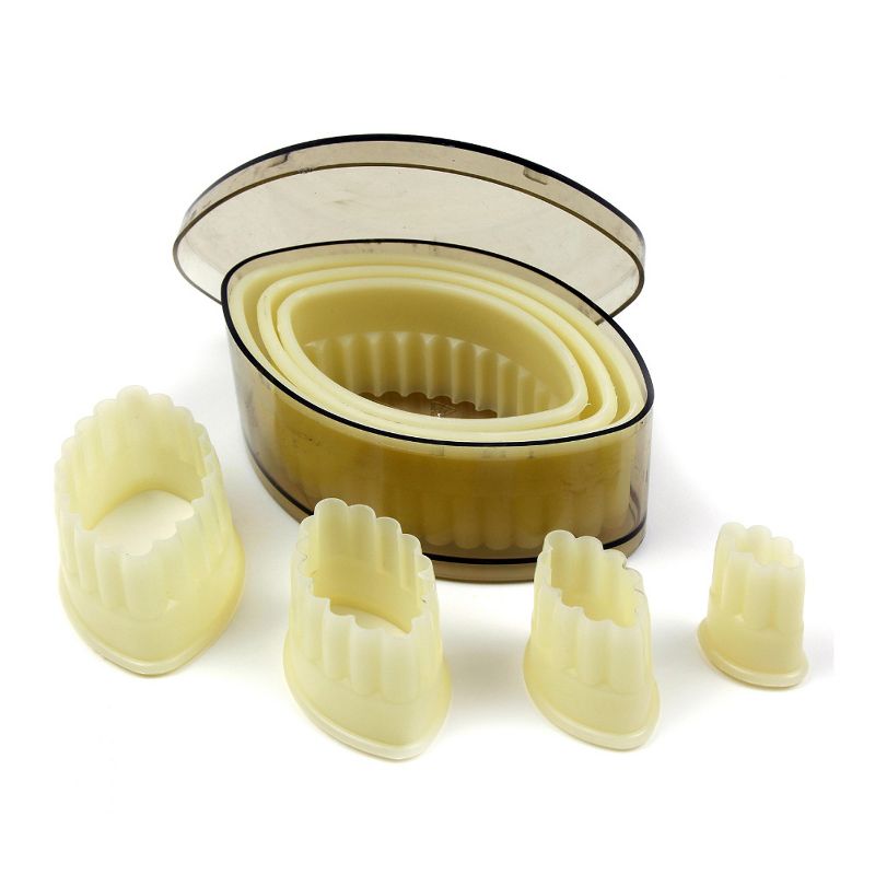 O'Creme Heat Resistant Cutters, Fluted Barquette Shape, 7-Piece Set, 1 of 2