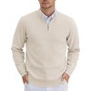 COOFANDY Mens Quarter Zip Pullover Slim Fit Lightweight Knit Pullover Sweaters Casual Polo Sweater - 3 of 4
