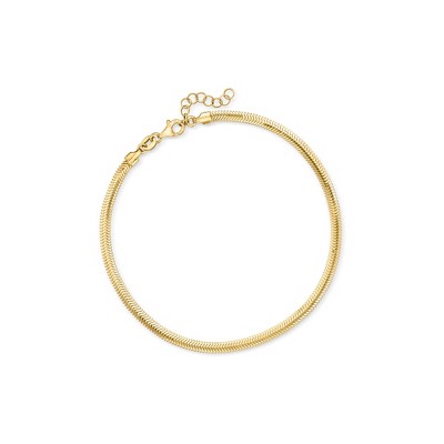 Ross-Simons Italian 18kt Gold Over Sterling Flat Snake-Chain Anklet Size 9
