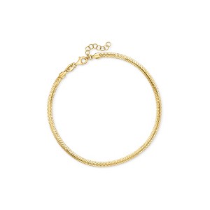 Ross-Simons Italian 18kt Gold Over Sterling Flat Snake-Chain Anklet Size 9 - 1 of 4