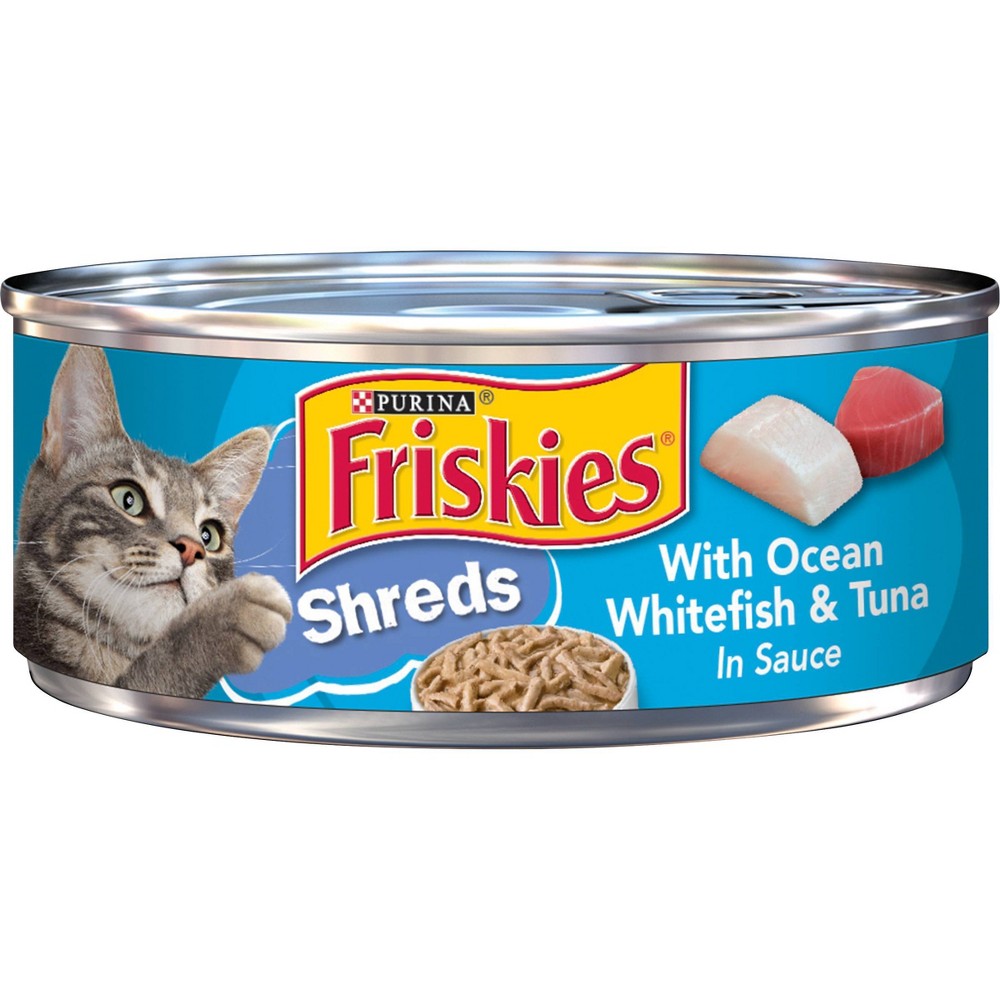 Purina Friskies Shreds Wet Cat Food with Ocean Whitefish & Tuna In Sauce - 5.5oz