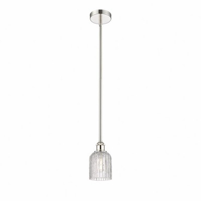 Bridal Veil - 1 Light Stem Hung Mini Pendant In Art Deco Style-8.5 Inches Tall and 5 Inches Wide