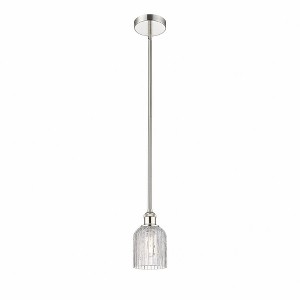 Bridal Veil - 1 Light Stem Hung Mini Pendant In Art Deco Style-8.5 Inches Tall and 5 Inches Wide - 1 of 1