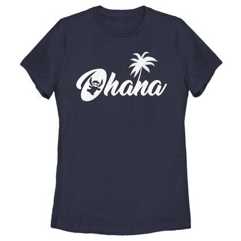 Women's Lilo & Stitch Ohana Silhouette T-Shirt - Navy Blue - X Large