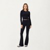 Anna-Kaci Active Women's High Waist Flare Leg Pants with Foldover Waistband and Stretch Performance Fabric - 2 of 4