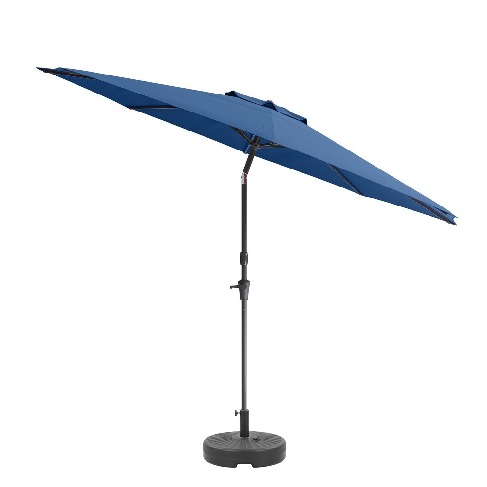Photos - Parasol CorLiving 10' x 10' UV and Wind Resistant Tilting Market Patio Umbrella with Base Co 