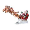 Kurt Adler 24-inch Fabriche Musical Santa with Eight Reindeer, Set of 2 Pieces - 2 of 4