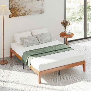 MAYEERTY Solid Wood Platform Bed Frame Wooden Slat Support Noise-Free No Box Spring Required - 1 of 4