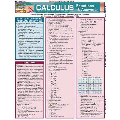 Calculus Equations & Answers - (Quickstudy: Academic) by  S B Kizlik (Poster)