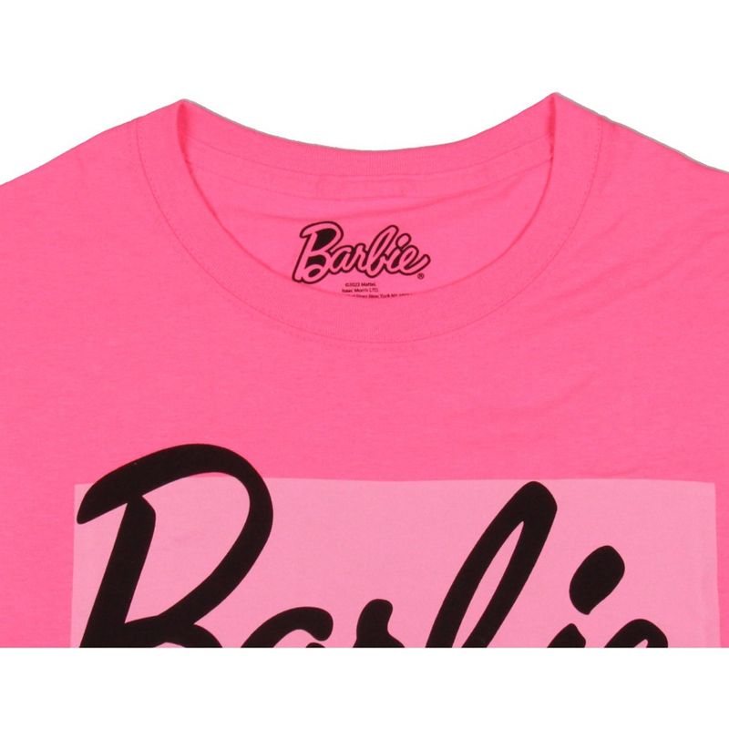 Barbie Men's Bright Hot Pink Iconic Posing Barbies Poster Style Shirt Adult, 3 of 4