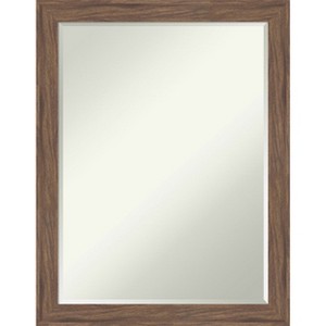 Amanti Art Pia Medium Brown Narrow Petite Bevel Bathroom Wall Mirror 27.25 x 21.25 in. - 1 of 4