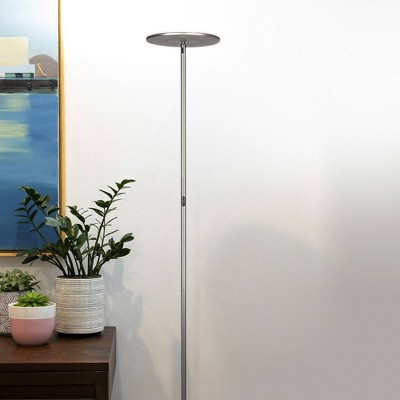 Brushed Nickel 67" LED Torchiere Floor Lamp with Voice Control