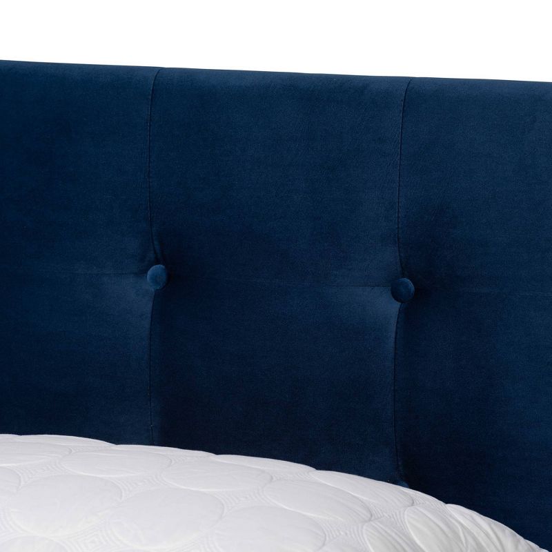 Caprice Glam Velvet Fabric Upholstered Panel Bed - Baxton Studio, 5 of 12