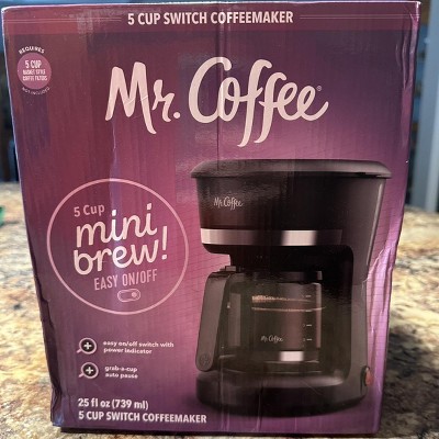 Mr. Coffee 5 Cup Switch Coffee Maker Black: Small Drip Coffee Machine,  Electric, Paper Filter, 25 oz Capacity : Target