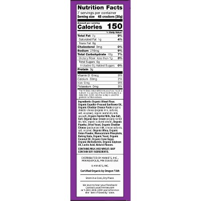 Annie's White Cheddar and Sour Cream Bunnies Crackers - 7.5oz