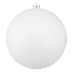 Northlight 8" Shiny Shatterproof Christmas Ball Ornament - White - 1 of 3