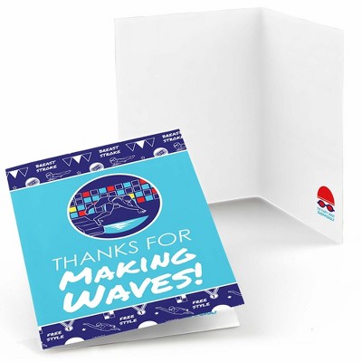 Big Dot of Happiness Making Waves - Swim Team - Swimming Party or Birthday Party Thank You Cards (8 count)