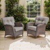 Belord Patio Chairs Set of 2 with Extra Wide Backrest, All Weather Brown Wicker Patio Furniture Set with Comfort Thick Cushion for Porch Deck Balcony - 3 of 4