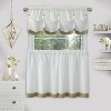 Kate Aurora Country Living Farmhouse 3 Pc Solid Cafe Kitchen Curtain Tier & Tucked Valance Set - 2 of 3
