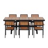 7-Piece Outdoor Dining Set with 6 Plastic Wood Chairs & Extendable Iron-Framed Table – Adjustable from 62.9" to 82.6"–Cuddlewood - 3 of 4