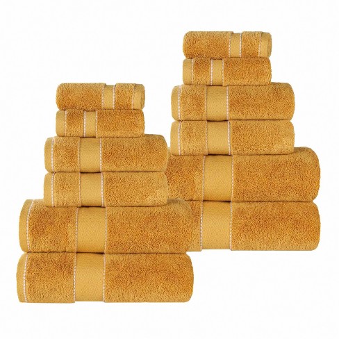 100% Cotton Low Twist Bath Towels (30 in. L x 54 in. W), 550 GSM, Highly  Absorbent, Super Soft, Fluffy (2-Pack, Ocher)