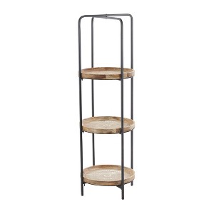 43" Traditional Wood Shelving Unit 3-Tier Brown - Olivia & May: Sturdy Display Storage - 1 of 4