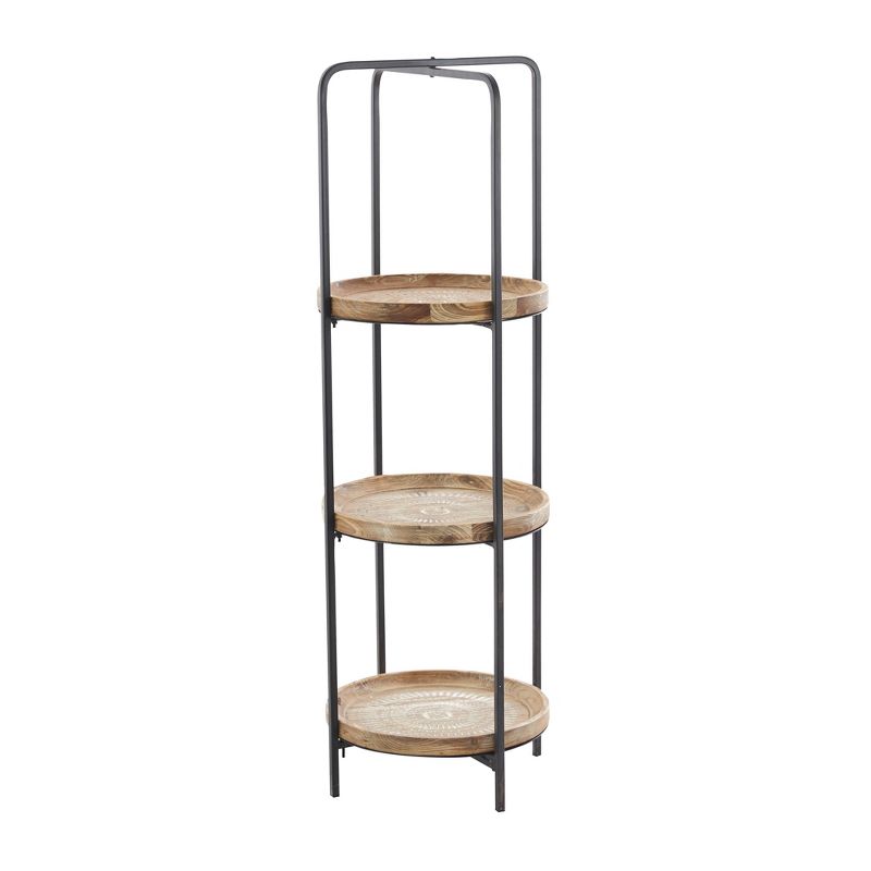43&#34; Traditional Wood Shelving Unit 3-Tier Brown - Olivia &#38; May, 1 of 7
