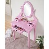 NicBex 30" Makeup Vanity Desk with Mirror and Stool,Retro Makeup Table with 3 Storage Drawers for Bedroom - 2 of 4