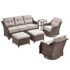 Gymojoy Outdoor Sofa Swivel Chair Ottoman with Coffee Table Patio Funiture Set - 2 of 4