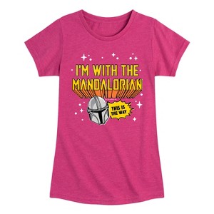 Girls' - The Mandalorian - Im With Mando Fitted Short Sleeve Graphic T-Shirt - 1 of 4