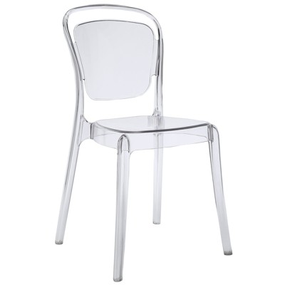 Entreat Dining Side Chair Clear - Modway: Polycarbonate, Spot/Wipe Clean, No Assembly, 330lb Capacity