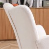 SKRAN Rocking Chair Teddy Upholstered Glider Rocker, Accent Chair Padded Seat with High Backrest Armchair for Living Room Bedroom Offices - 4 of 4