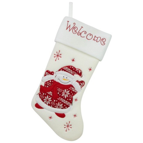 Northlight 19 White and Silver Snowflakes Christmas Stocking