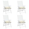 vidaXL Chair Cushions 4 pcs Cream White 15.7"x15.7"x2.8" Oxford Fabric - 4 of 4