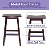 BestMassage Bar Stool Set of 2 Solid Wooden Saddle Bar Stools 24/30 Inch Height Home Furniture - 4 of 4