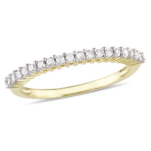 EVERLY JEWELRY | Yellow Plated Sterling Silver 1/5 CT TDW Diamond Anniversary Band - 1 of 4