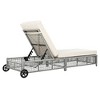 NicBex Outdoor Chaise Lounge, Patio Lounge Chair with 5-Position Backrest, PE Rattan Wheels for Poolside, Backyard, Patio, Gray - 4 of 4