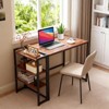 35 inch Folding Desk Writing Computer Desk with Storage Shelf,Spaces Saving Writing Sturdy Table No Assembly,for for Bedroom, Home Office, Dorm - 2 of 4