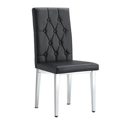 NicBex 4-Piece Set Dining Chair Modern PU Leather Tufted High Backrest Kitchen Chairs with Metal Legs