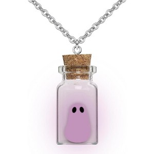 Glow in The Dark Ghost in a Bottle Necklace - Purple Halloween Jewelry for Women & Men - 1 of 4