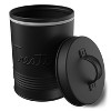 Amici Pet Retro Metal Storage Canister Treats Jar, 72 oz. , Matte Black - 3 of 4