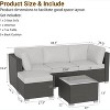 5 Pieces Patio Furniture Set, Rattan Outdoor Patio Furniture Sofa Set with Anti-Slip Cushions, All-Weather Wicker Sectional Sofa - 4 of 4
