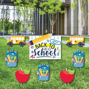 Big Dot of Happiness Back to School - Yard Sign and Outdoor Lawn Decorations - First Day of School Classroom Yard Signs - Set of 8 - 1 of 4
