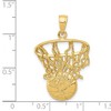 Black Bow Jewelry 14k Yellow Gold Large Swoosh Basketball Through Net Pendant - 4 of 4