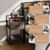 Tempered Glass Steel Melamine Board High Edge Table with Convex Bottom Single Unit, Durable and Stylish - 4 of 4