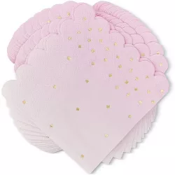Sparkle and Bash 100 Pack Ombre Pink Disposable Paper Napkins 5 Inches Party Supplies